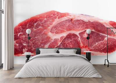 top view meat isolated on white background Wall mural