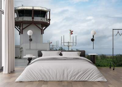 Amami Oshima, Japan - June 20, 2019: Airport Traffic Control Tower at Amami airport in Amami Oshima, Kagoshima, Japan Wall mural