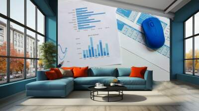 Business graph and chart finance Wall mural