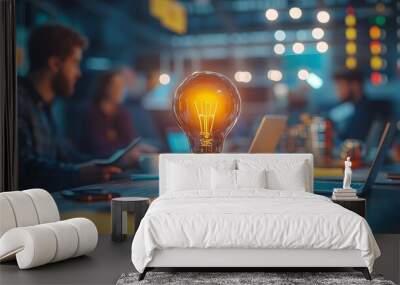 Bright Idea   Light Bulb Concept for Creativity and Innovation Wall mural