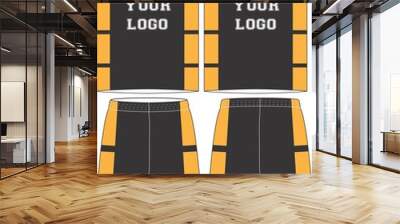 Basketball Uniform Top Shorts Jersey Shirt Designs Template Mock ups Wall mural