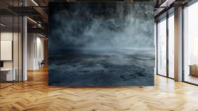 Texture dark concrete floor with mist or fog Wall mural