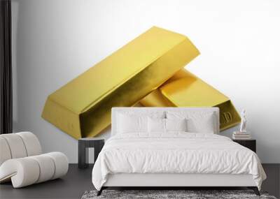 gold bar isolated on white Wall mural