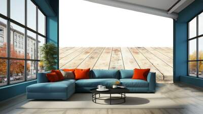 wood table or wood floor isolated on white Wall mural