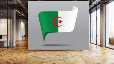 Algerian flag map pointer layout. Vector illustration. Wall mural