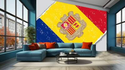 andorran grunge flag. vector illustration. Wall mural