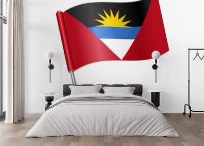 Antigua and Barbuda flag map pointer layout. Vector illustration. Wall mural