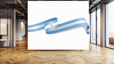 Argentinean flag wavy abstract background. Vector illustration. Wall mural