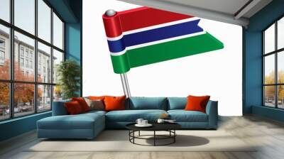 Gambian flag map pointer layout. Vector illustration. Wall mural