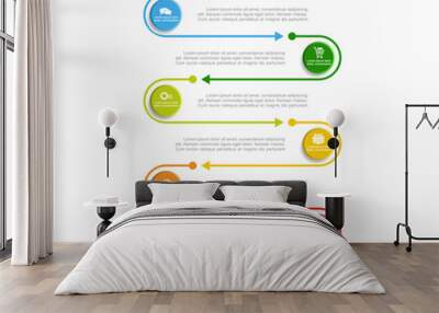 Infographic template. Vector illustration. Can be used for workflow layout, diagram, business step options, banner. Wall mural