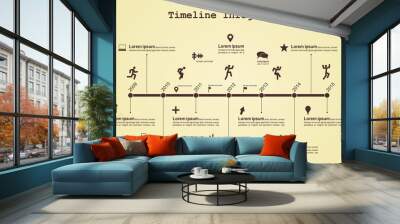 Infographic timeline elements with icons. Vector Wall mural