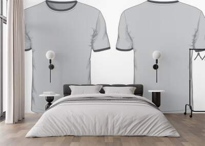 Men's t-shirts template. Front and back views Wall mural