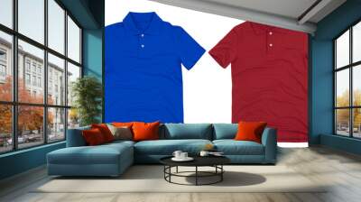 Set of polo shirt solated on white background. Wall mural