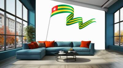 Togolese flag wavy background layout. Vector illustration. Wall mural