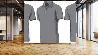 Views of blank polo-shirt. Vector illustration Wall mural