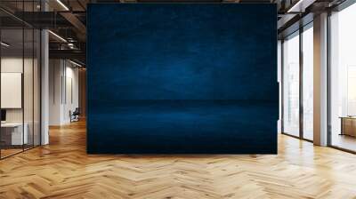 dark blue cement wall studio background  Wall mural