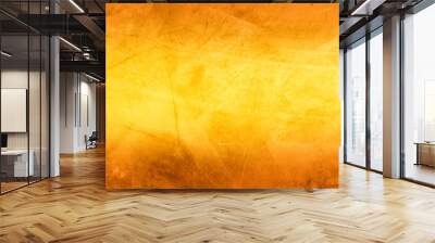 horizontal yellow and orange grunge texture cement or concrete wall banner, blank background Wall mural