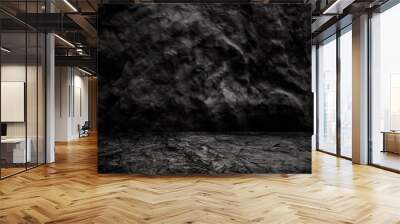 rock floor table with dark background Wall mural