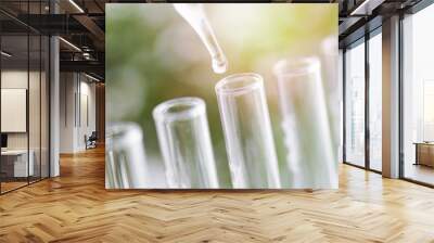 scientific experiments,  Laboratory equipment and  test tubes- science concept Wall mural