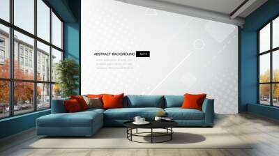 white and grey abstract gradient geometric shapes backround, shine and smooth circle with futurisctic and modern template. Wall mural