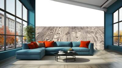 empty wood table top on white background Wall mural