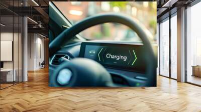 Electric car shows a digital display with a 