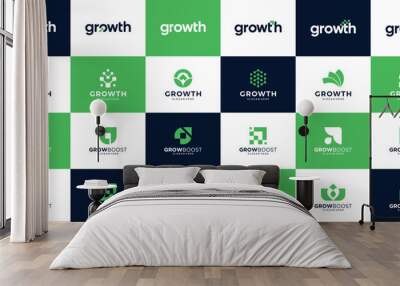 Collection of abstract growth symbol logo design. Wall mural