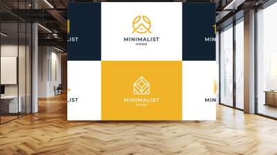 Set of geometric home logo design Wall mural