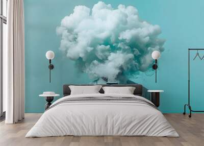 Smartphone Cloud Concept:Digital Mind Clutter,Social Media Addiction and Pressure in the Modern Lifestyle Wall mural