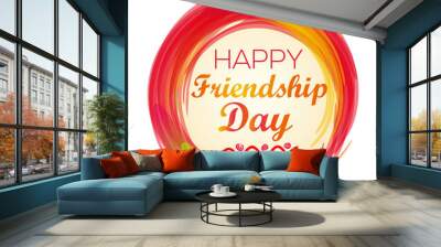 happy friendship day lettering logo icon. vector illustration Wall mural