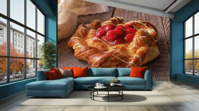 raspberry puff pastry tarts  Wall mural