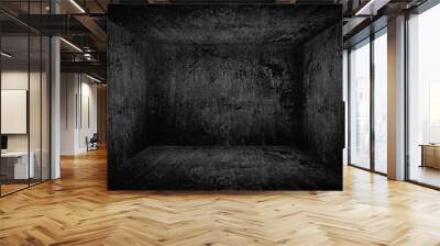 3d room vintage concrete, abstract background empty ruined room perspective wall floor corner Wall mural