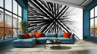 abstract black and white texture blue lines of zoom / plastic lines rays blue abstract texture for overlapping, modern design Wall mural