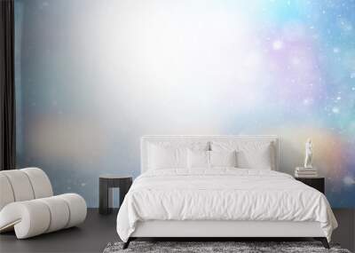 abstract blue background snow snowflakes, new year, glow design Wall mural