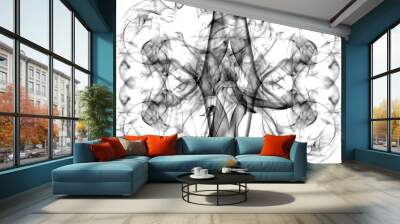 abstract graphics black white fractal reflection symbol, design effect meditation background Wall mural