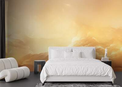 abstract smooth golden glowing festive background long narrow panoramic view copy space Wall mural