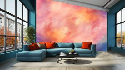 abstract watercolor background sunset sky orange purple Wall mural