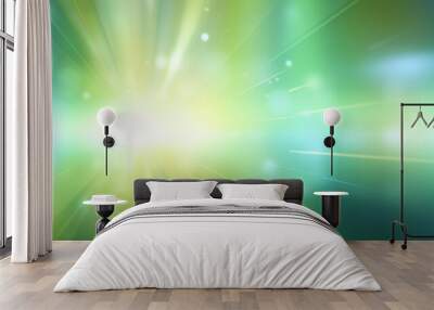 abstract watercolor green background summer spring energy freshness. Generative AI Wall mural