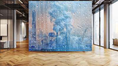 acid rain industry nature pollution carbon footprint background Wall mural