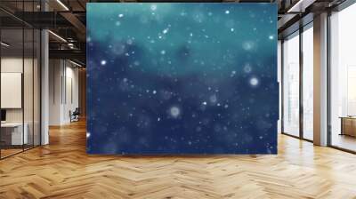 background autumn snow / blurred background foggy evening, landscape with a snowfall on nature at night Wall mural