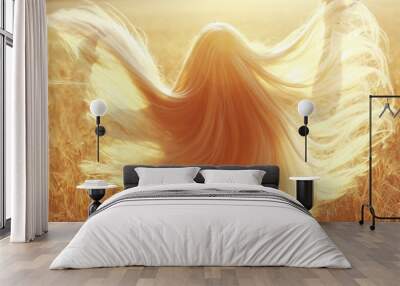 blonde hair happiness nature Wall mural