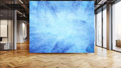 blue brush strokes watercolor abstract background Wall mural