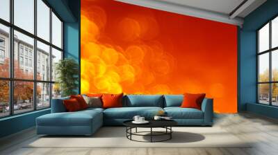 blurred bokeh abstract orange background Wall mural