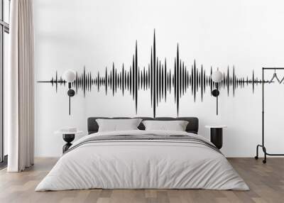 Cardiogram graph, sound wave, abstract image of healthcare on a white background Wall mural