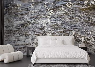 dark sea ripples background aqua waves texture, marine abstract, ocean wind Wall mural