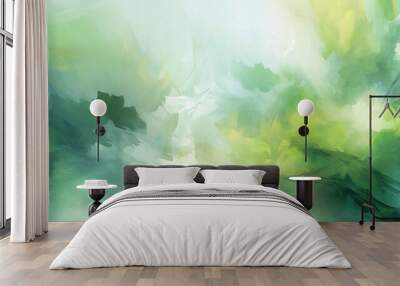 green watercolor foliage abstract background. . spring eco nature Wall mural