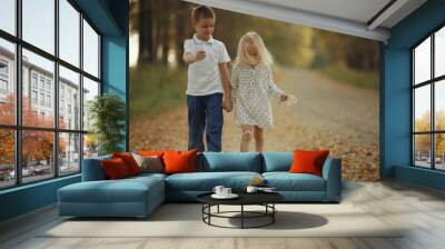 love story children boy and girl love Wall mural