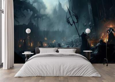 pc game simulation online horror castle attack dark forces warriors battle screen. Wall mural