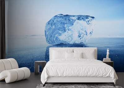 piece of ice baikal on ice, nature winter season crystal water transparent outdoor Wall mural