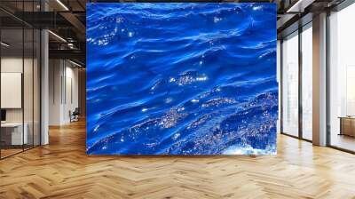 sea water abstract background waves / blue background, nature wet ocean water with ripples Wall mural